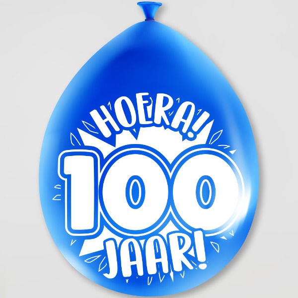 Party ballonnen 100 jaar (8 stuks)